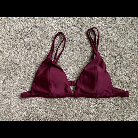 maroon bathing suit top